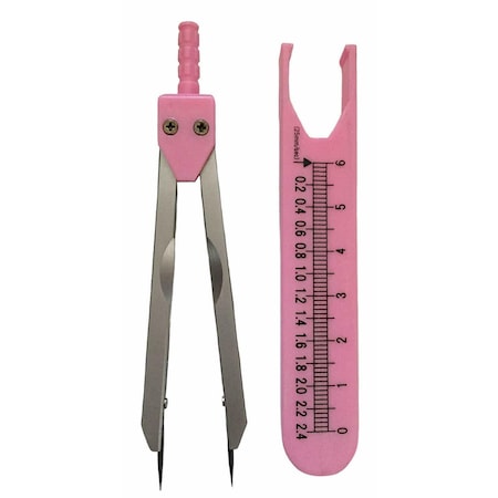 Pink EKG Caliper With Cover Ruler